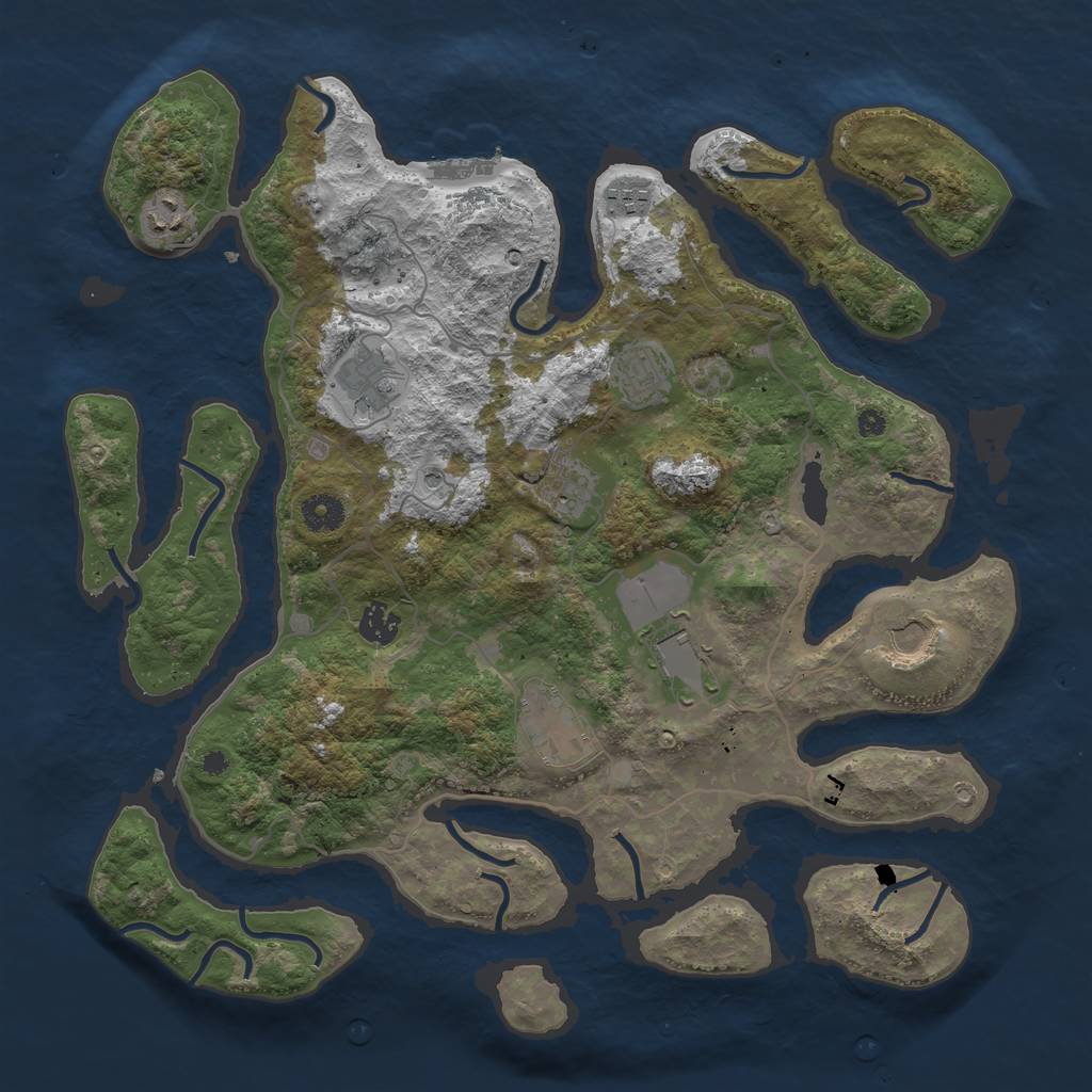 Rust Map: Procedural Map, Size: 4000, Seed: 66396792, 13 Monuments