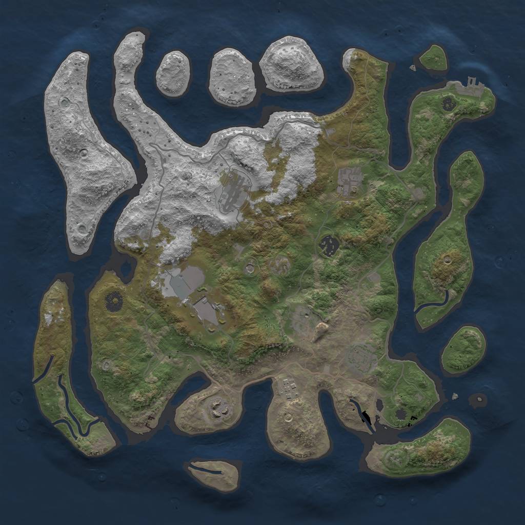 Rust Map: Procedural Map, Size: 4000, Seed: 20210716, 12 Monuments