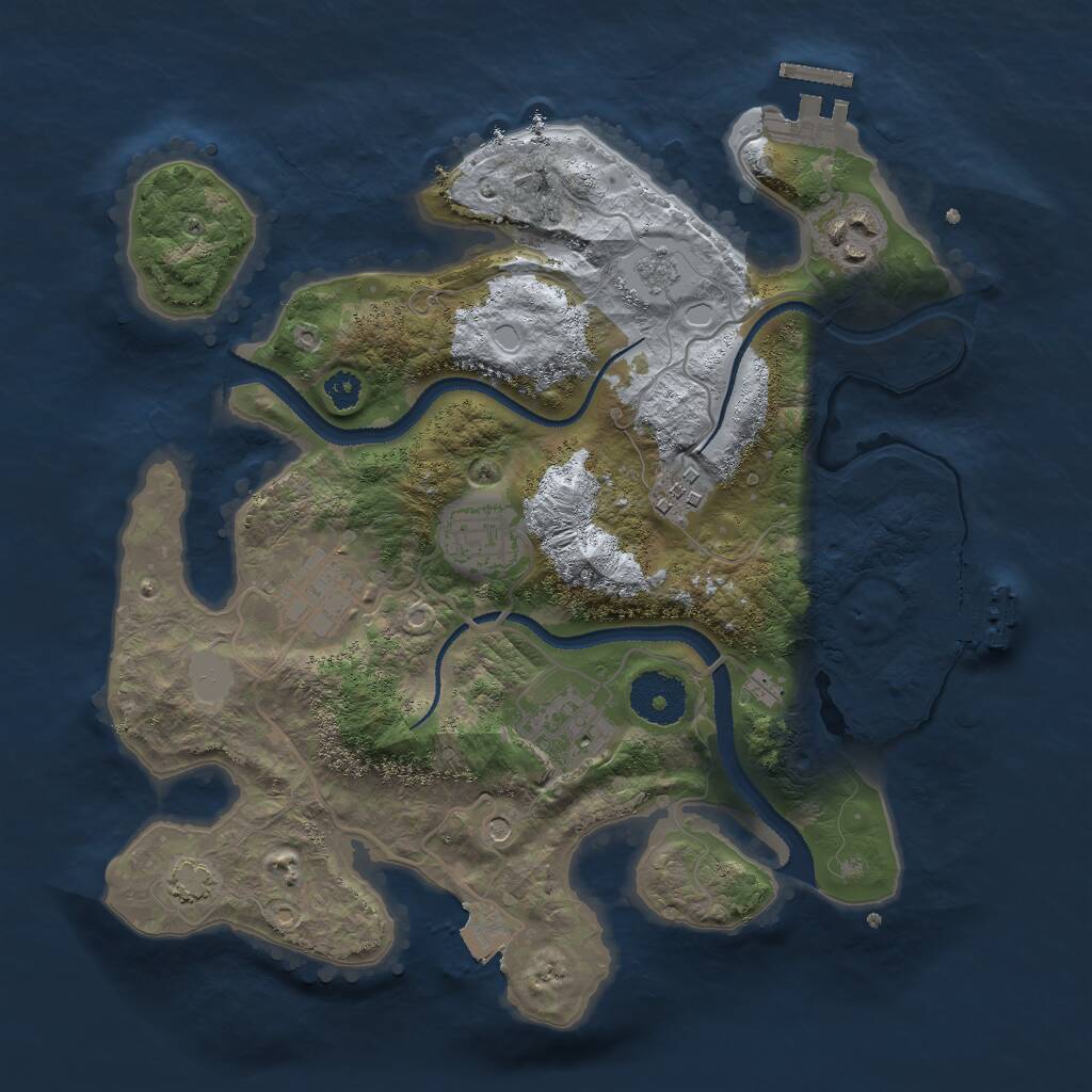 Rust Map: Procedural Map, Size: 3000, Seed: 391579997, 11 Monuments