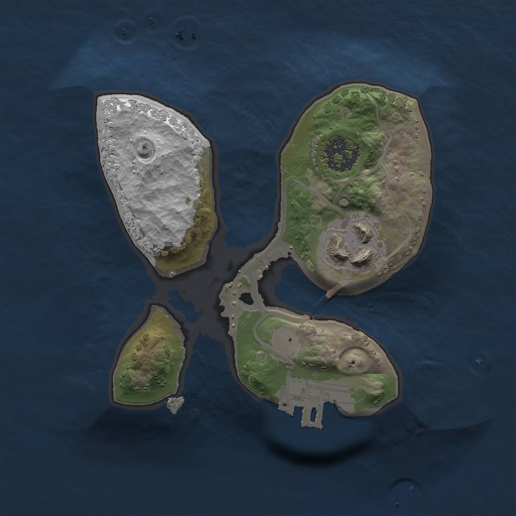 Rust Map: Procedural Map, Size: 1500, Seed: 20966, 4 Monuments