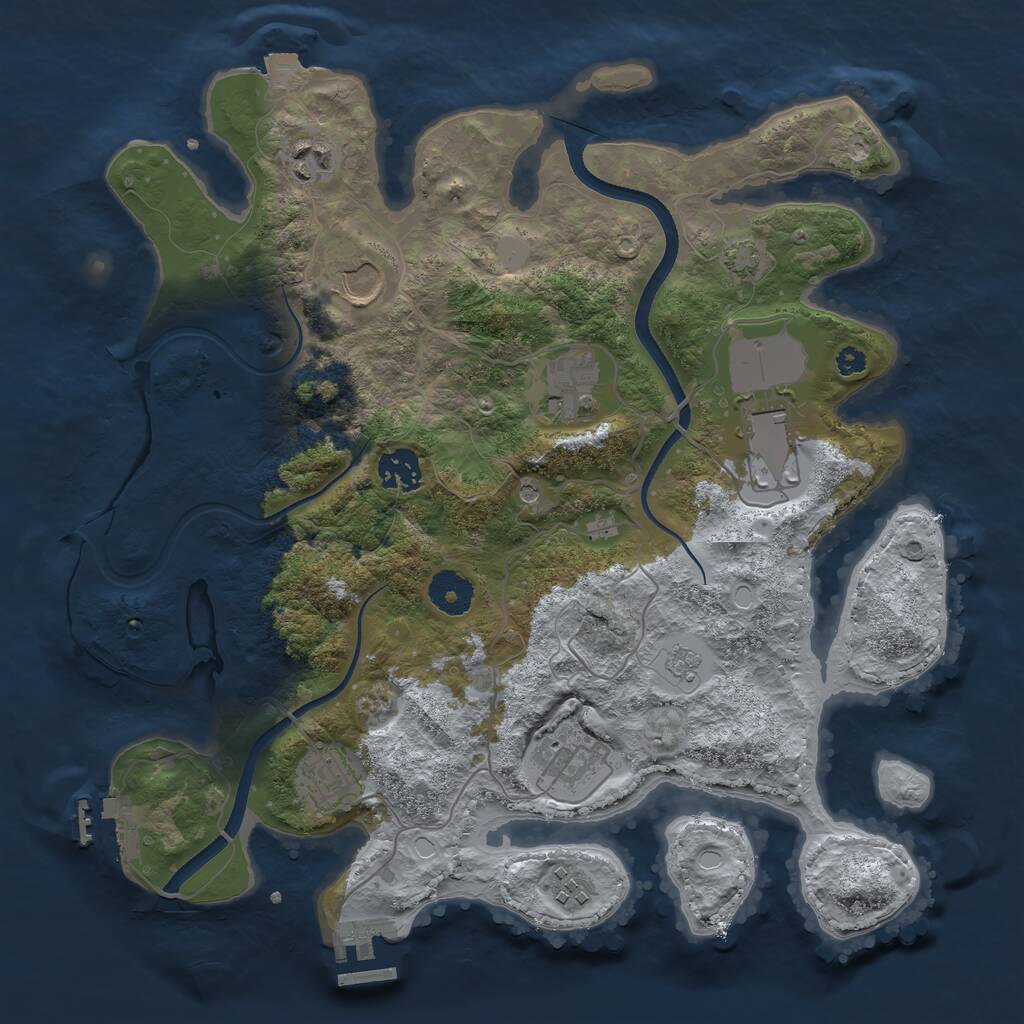 Rust Map: Procedural Map, Size: 3500, Seed: 139827, 14 Monuments