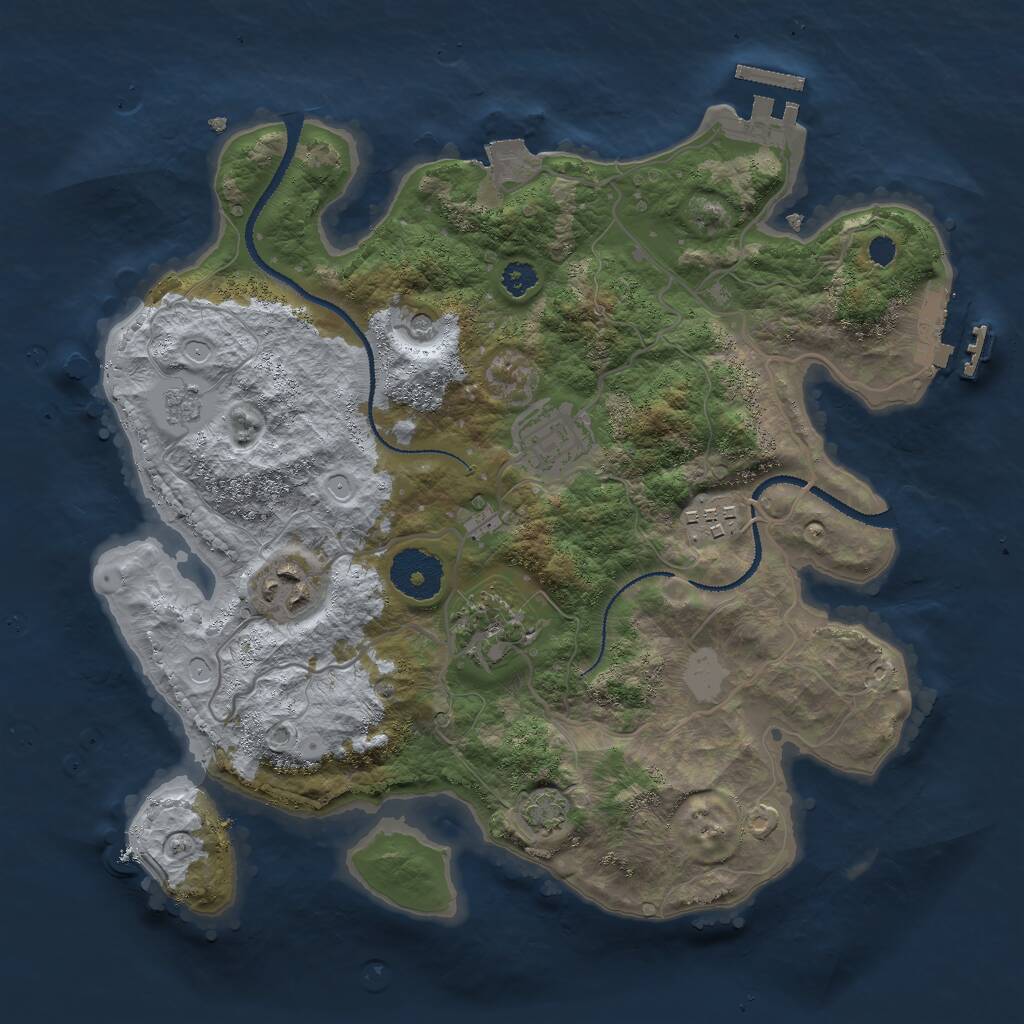 Rust Map: Procedural Map, Size: 3000, Seed: 839456019, 10 Monuments