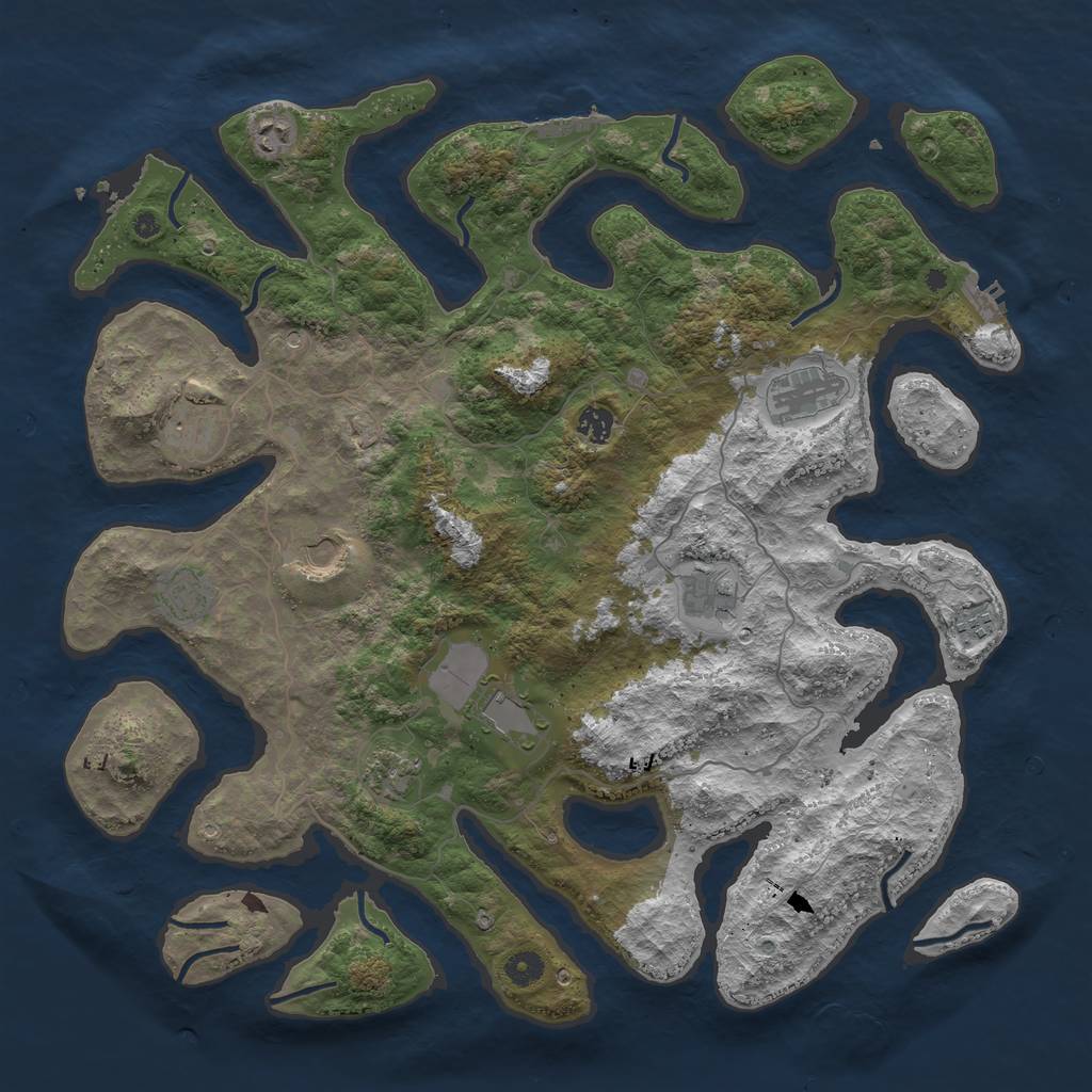 Rust Map: Procedural Map, Size: 4500, Seed: 894651, 15 Monuments