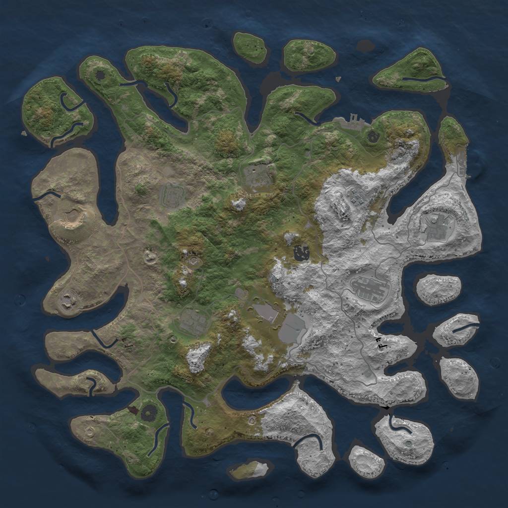 Rust Map: Procedural Map, Size: 4500, Seed: 1234571, 15 Monuments