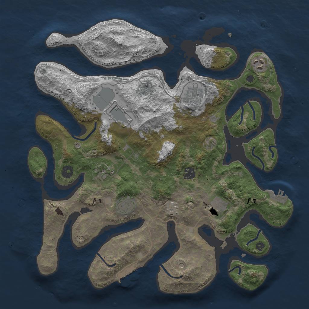 Rust Map: Procedural Map, Size: 3700, Seed: 236294, 13 Monuments