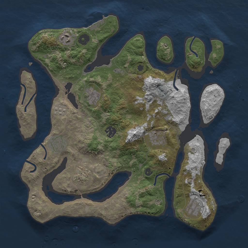 Rust Map: Procedural Map, Size: 3400, Seed: 655174, 11 Monuments