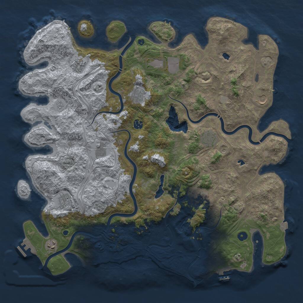 Rust Map: Procedural Map, Size: 4800, Seed: 3195874, 17 Monuments