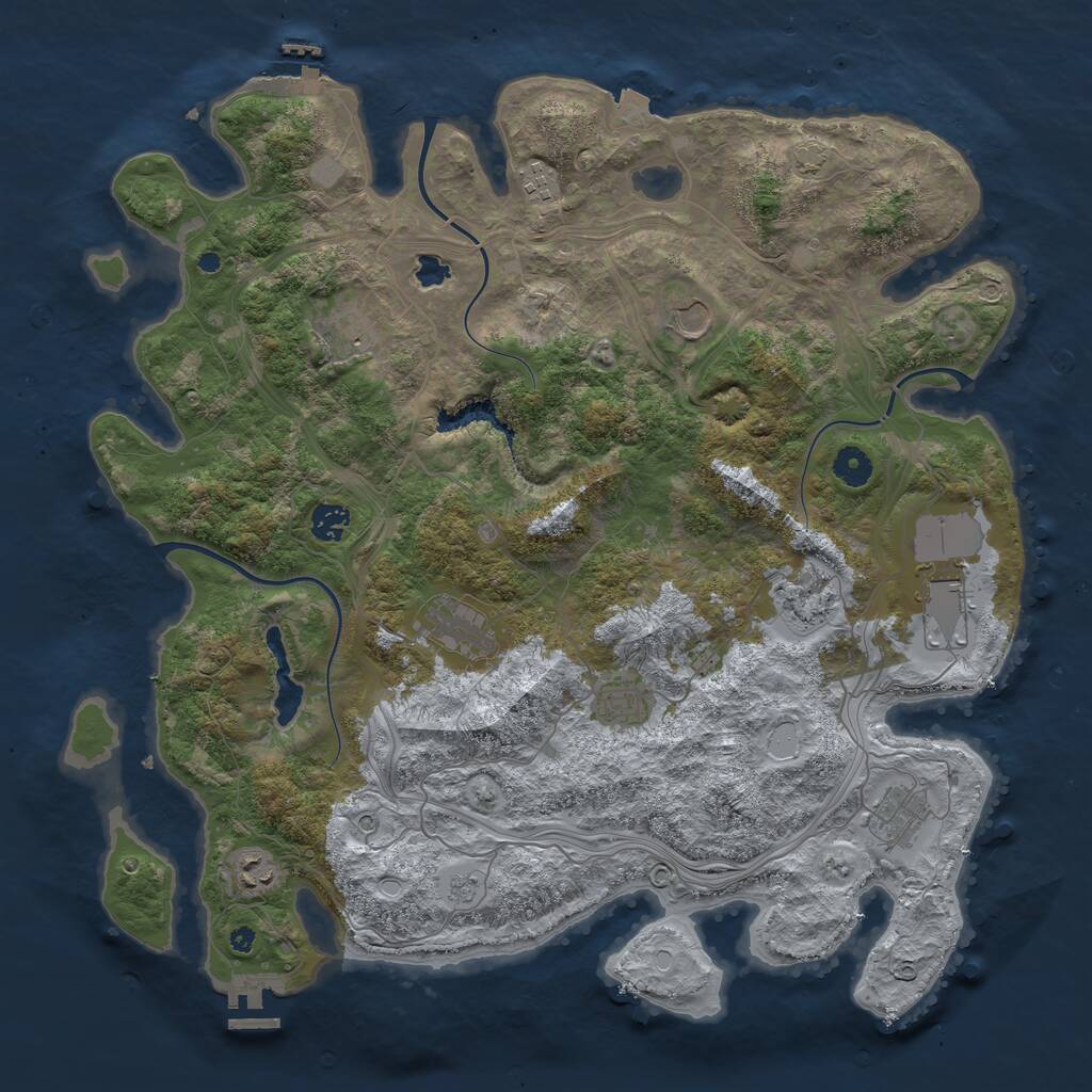 Rust Map: Procedural Map, Size: 4250, Seed: 665971, 16 Monuments