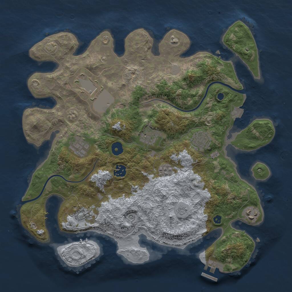Rust Map: Procedural Map, Size: 3500, Seed: 567111655, 13 Monuments