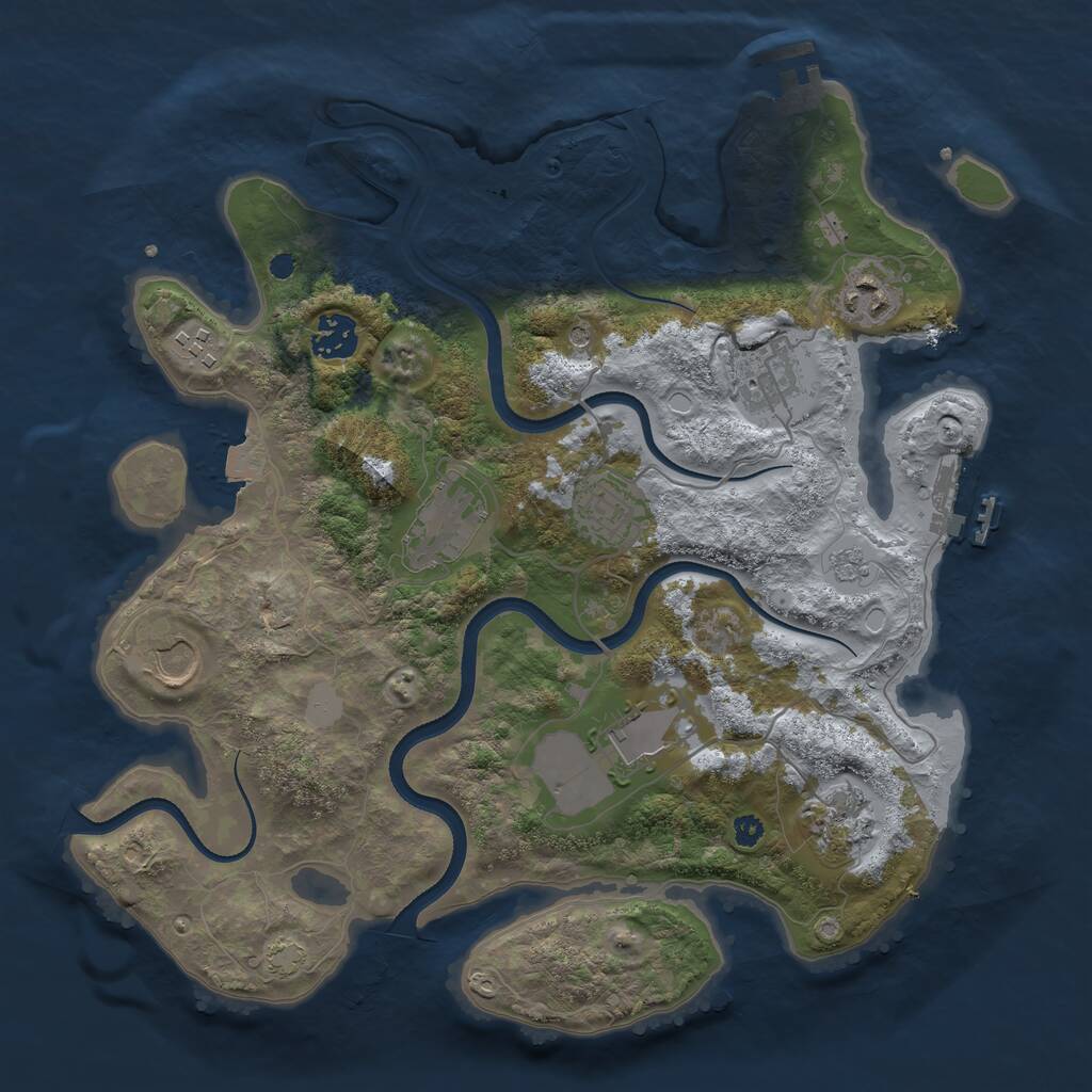 Rust Map: Procedural Map, Size: 3500, Seed: 928, 15 Monuments
