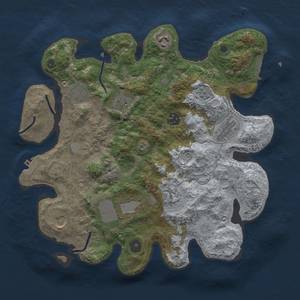 Thumbnail Rust Map: Procedural Map, Size: 3500, Seed: 123458, 18 Monuments