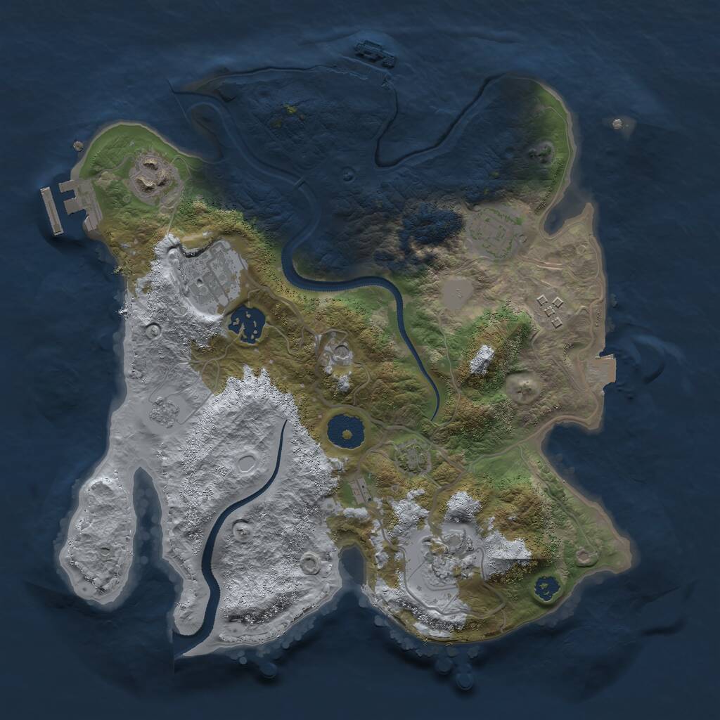 Rust Map: Procedural Map, Size: 3000, Seed: 16029273, 12 Monuments