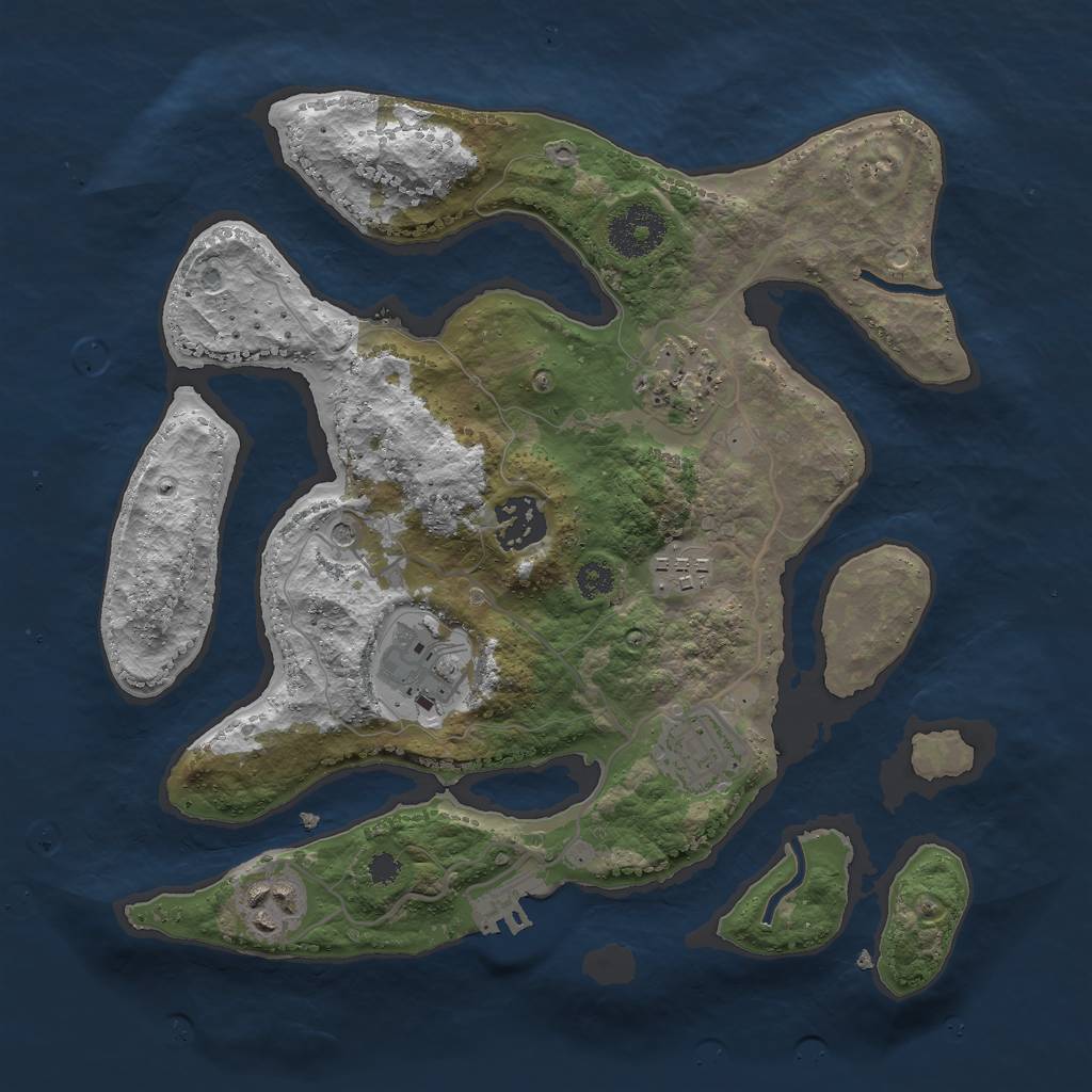 Rust Map: Procedural Map, Size: 3000, Seed: 638753699, 10 Monuments