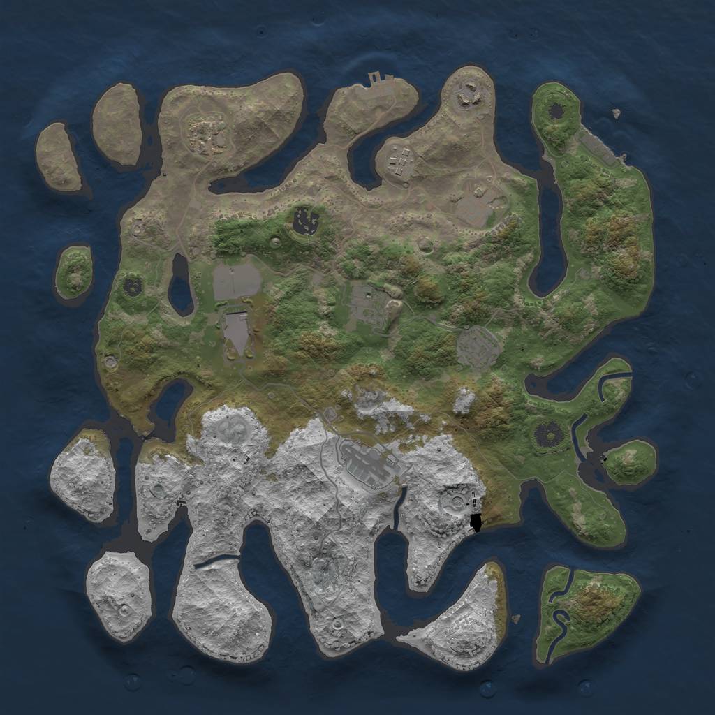 Rust Map: Procedural Map, Size: 3900, Seed: 195, 14 Monuments