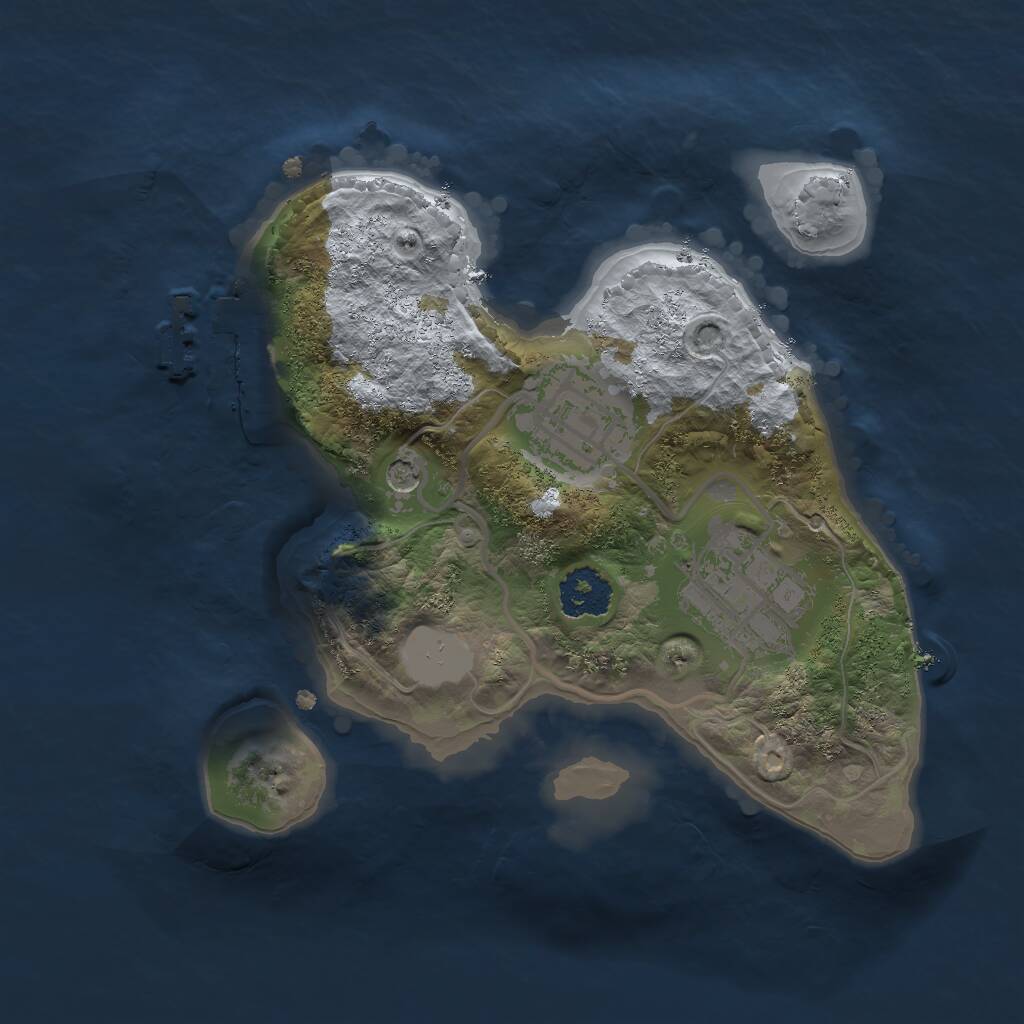 Rust Map: Procedural Map, Size: 2000, Seed: 8721498, 5 Monuments