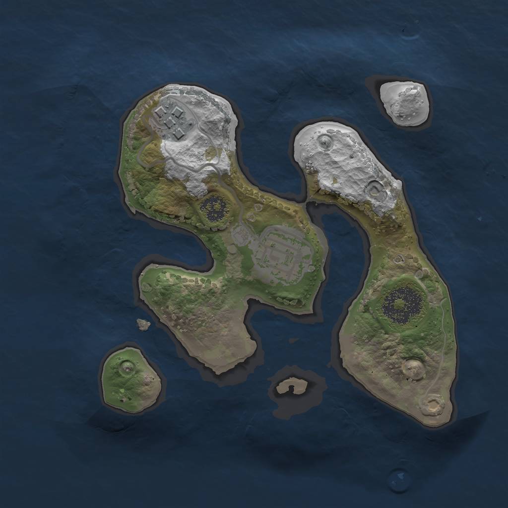 Rust Map: Procedural Map, Size: 2000, Seed: 8721498, 4 Monuments