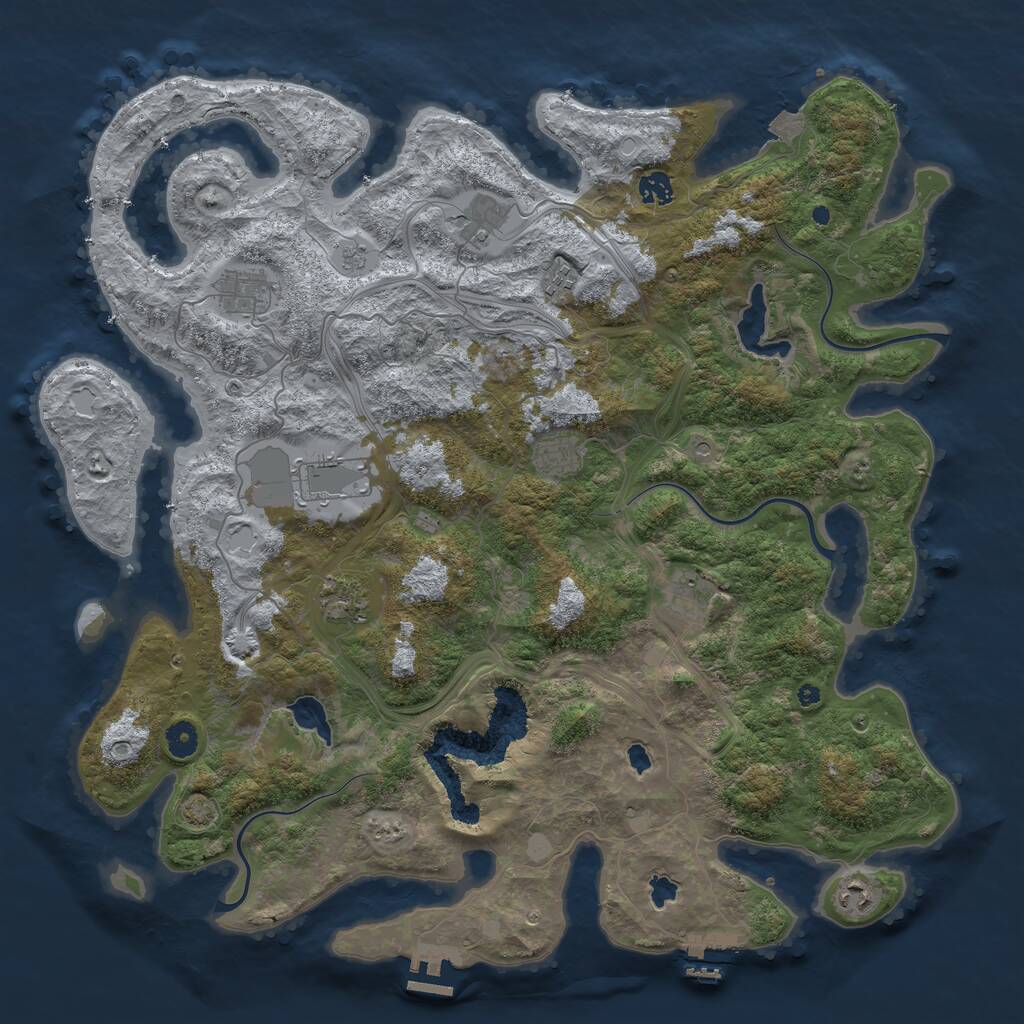 Rust Map: Procedural Map, Size: 4500, Seed: 81607, 15 Monuments