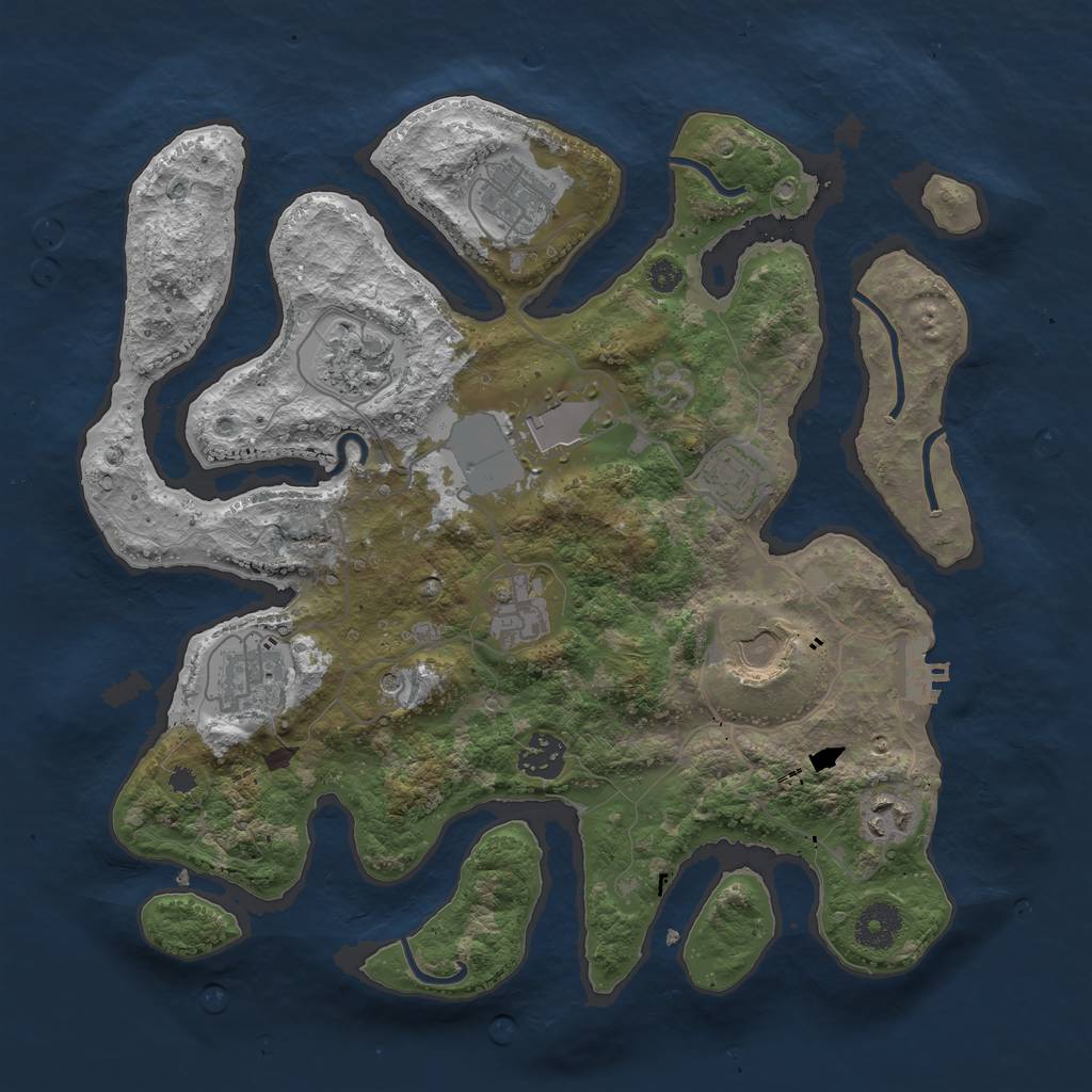 Rust Map: Procedural Map, Size: 3500, Seed: 67890735, 13 Monuments