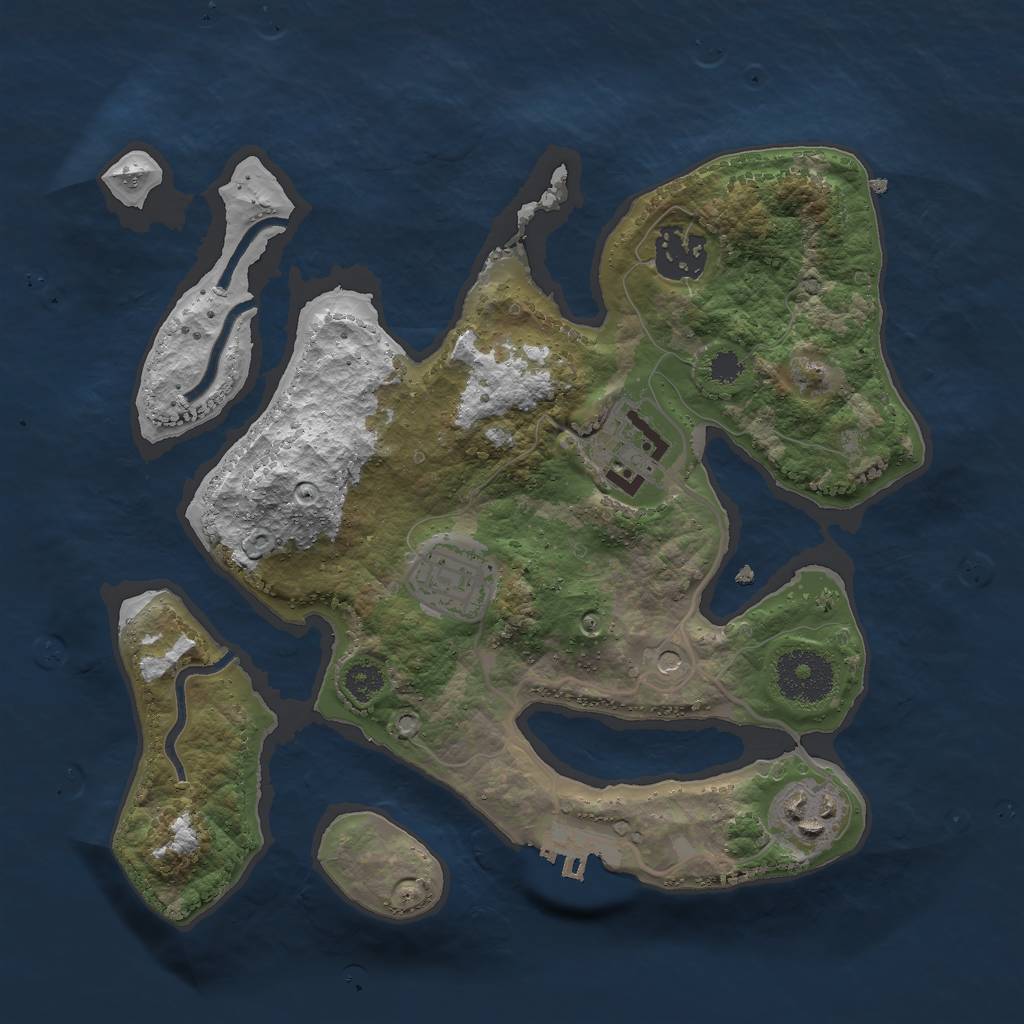 Rust Map: Procedural Map, Size: 2800, Seed: 3049, 8 Monuments