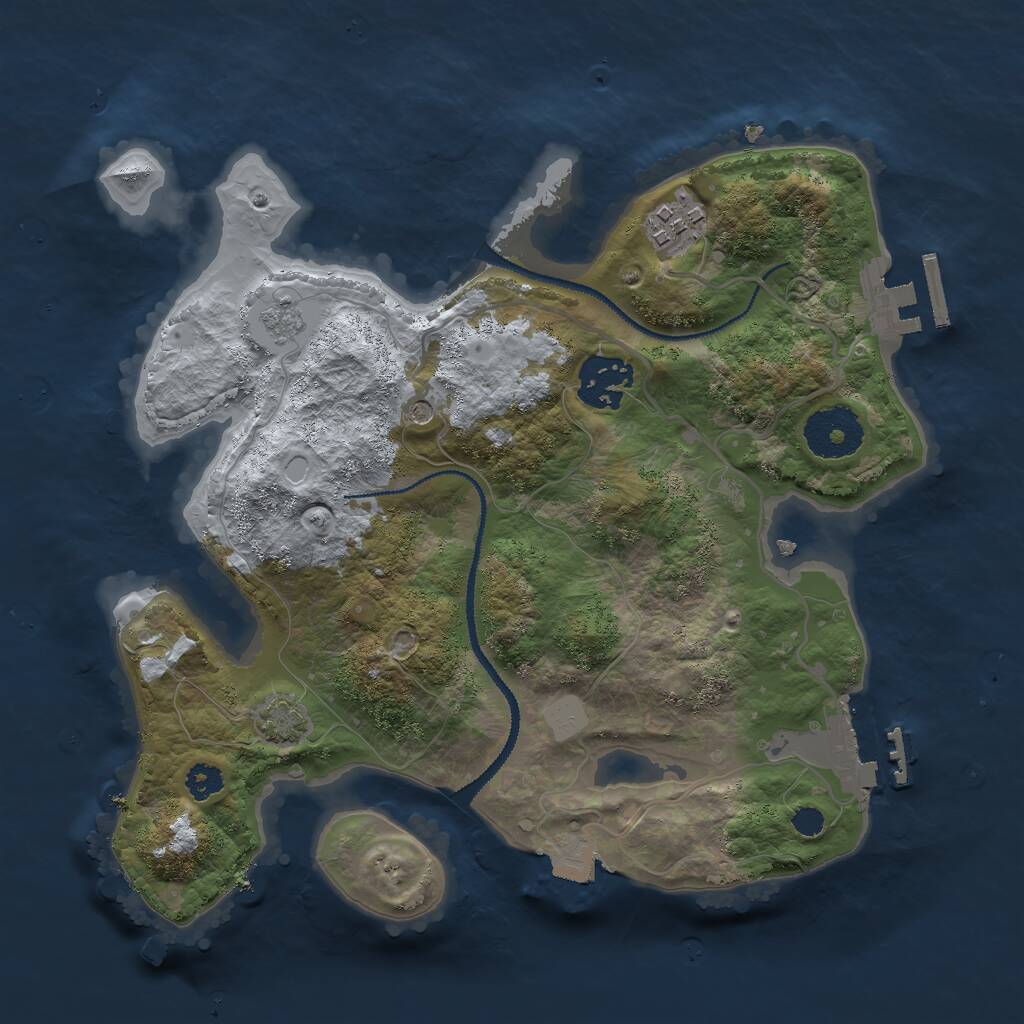 Rust Map: Procedural Map, Size: 2800, Seed: 3049, 8 Monuments