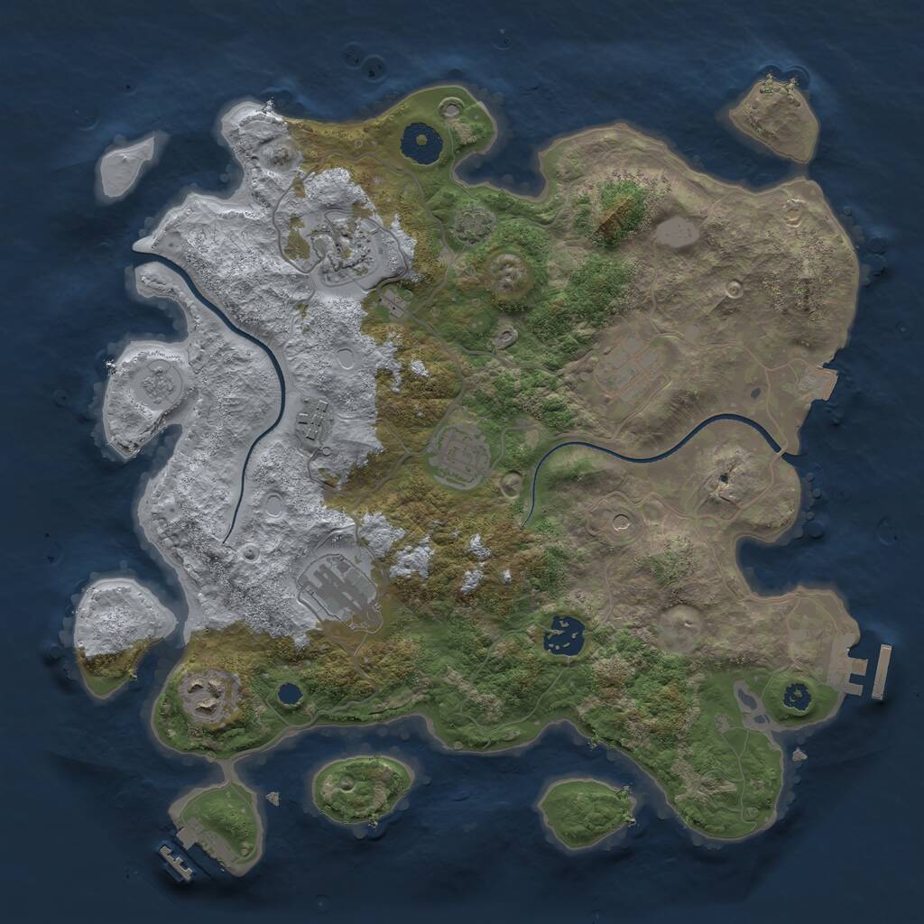 Rust Map: Procedural Map, Size: 3400, Seed: 23232, 13 Monuments
