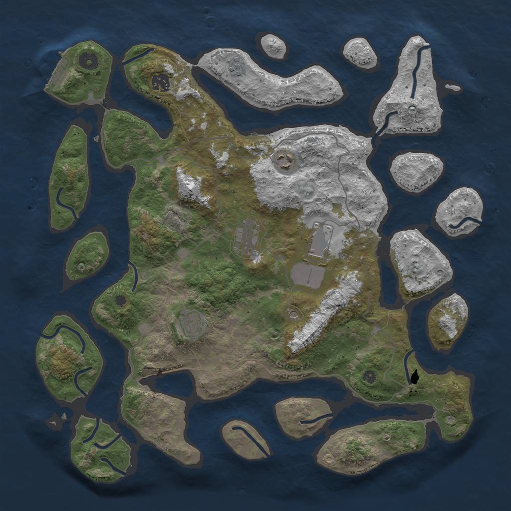 Rust Map: Procedural Map, Size: 4100, Seed: 912, 10 Monuments