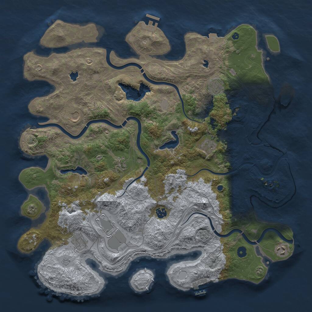 Rust Map: Procedural Map, Size: 4500, Seed: 311473622, 15 Monuments