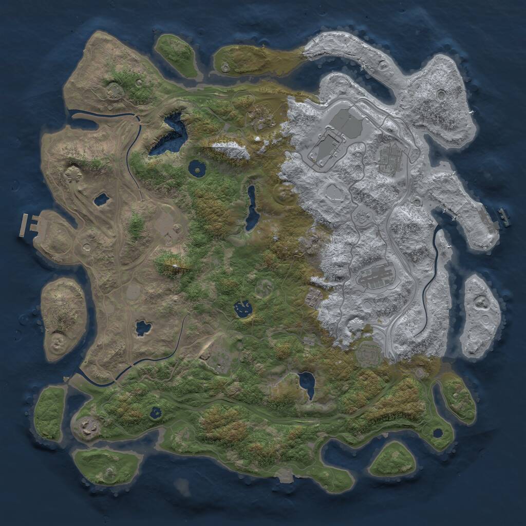 Rust Map: Procedural Map, Size: 4500, Seed: 71607, 16 Monuments