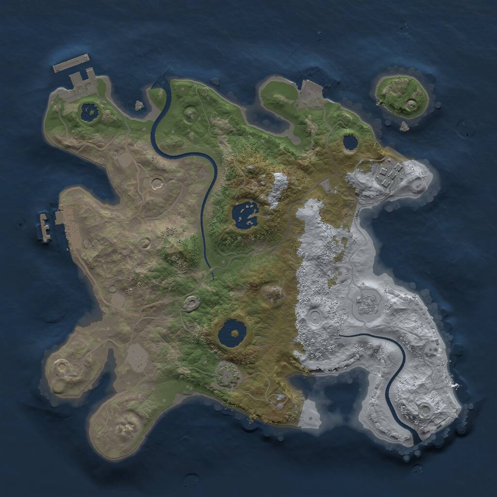 Rust Map: Procedural Map, Size: 2700, Seed: 14, 8 Monuments