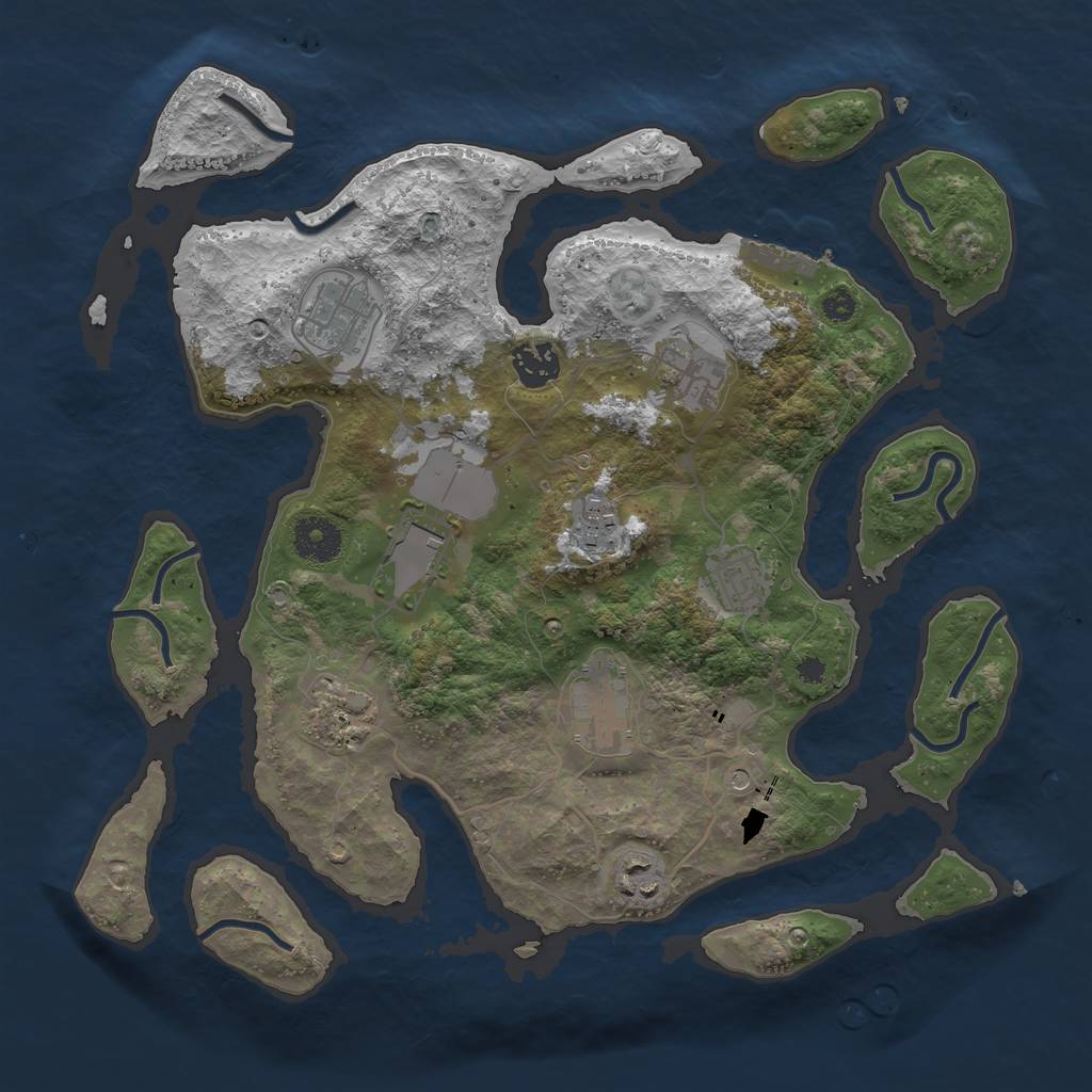 Rust Map: Procedural Map, Size: 3500, Seed: 1684908715, 13 Monuments