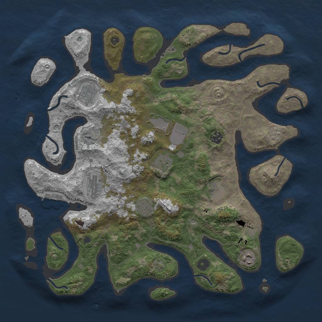 Rust Map: Procedural Map, Size: 4000, Seed: 1234678, 13 Monuments