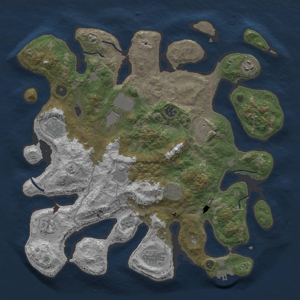 Rust Map: Procedural Map, Size: 4000, Seed: 67899171, 14 Monuments