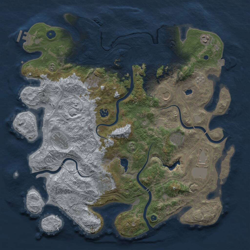 Rust Map: Procedural Map, Size: 4300, Seed: 636351624, 15 Monuments