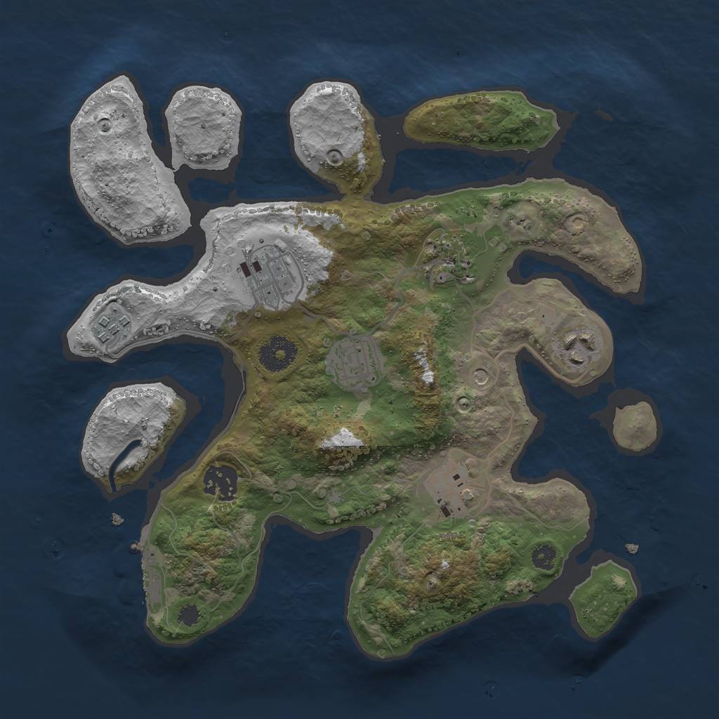 Rust Map: Procedural Map, Size: 3000, Seed: 159753, 11 Monuments