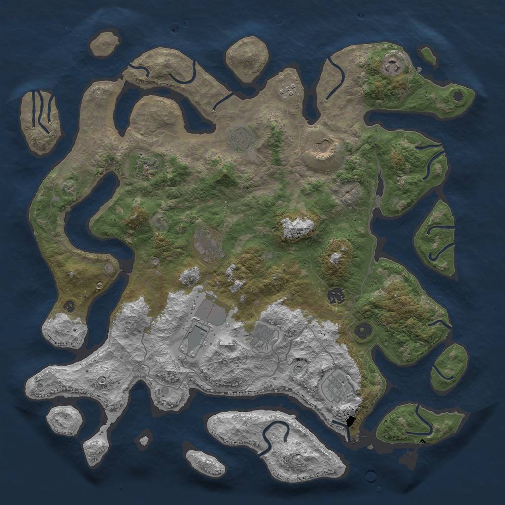 Rust Map: Procedural Map, Size: 4500, Seed: 75625140, 13 Monuments