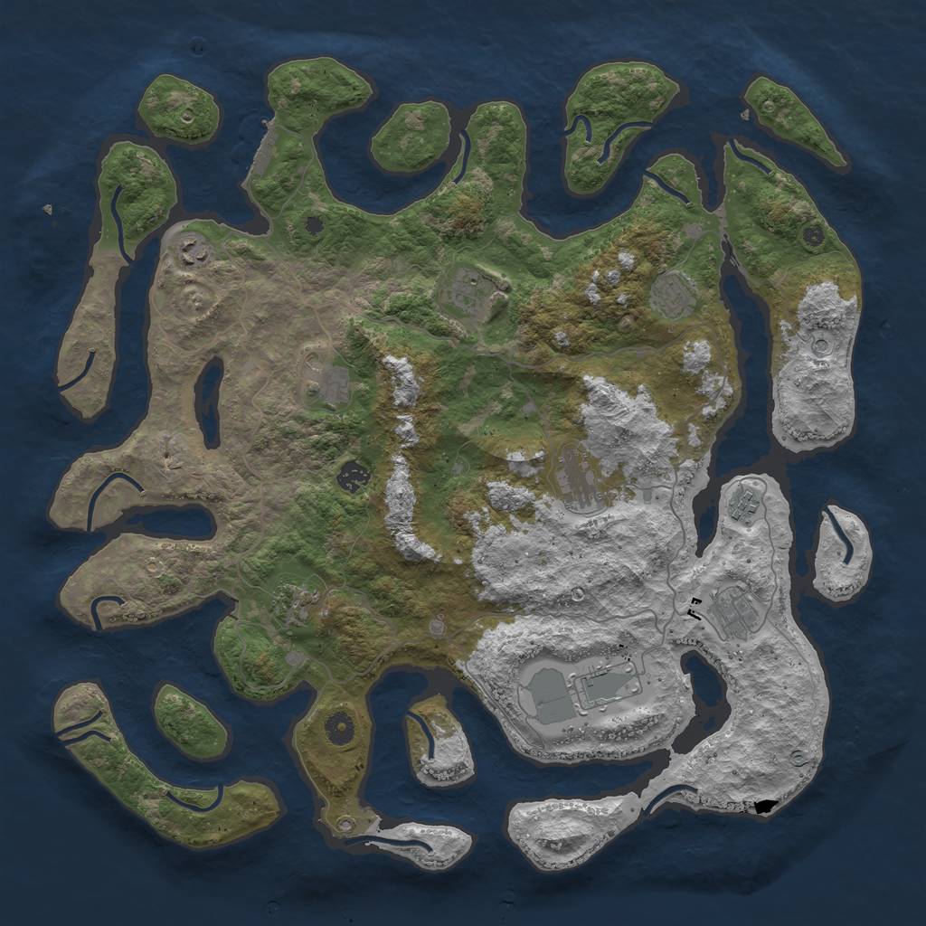 Rust Map: Procedural Map, Size: 4500, Seed: 1815659189, 14 Monuments