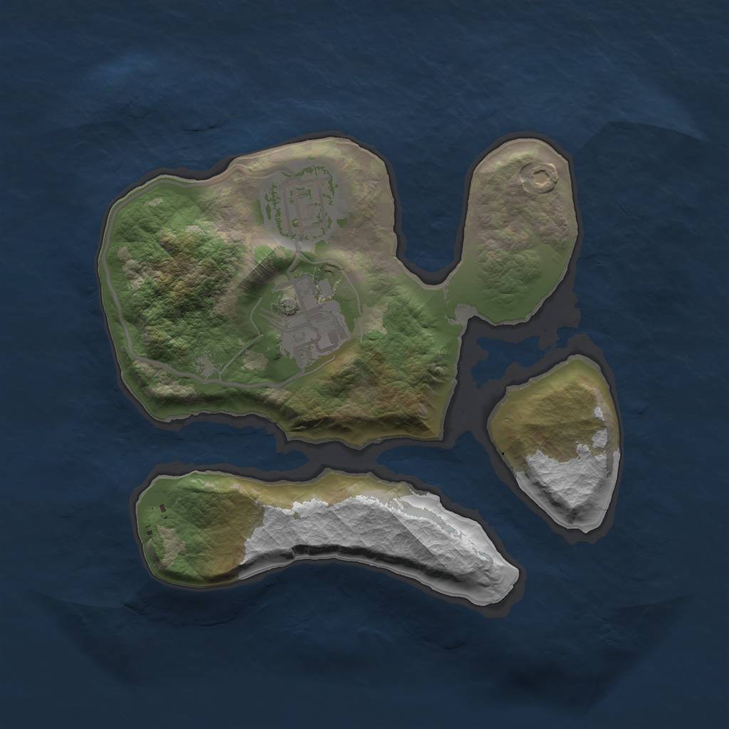 Rust Map: Barren, Size: 2000, Seed: 19161110, 4 Monuments