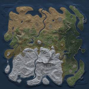 Thumbnail Rust Map: Procedural Map, Size: 5000, Seed: 151316146, 19 Monuments