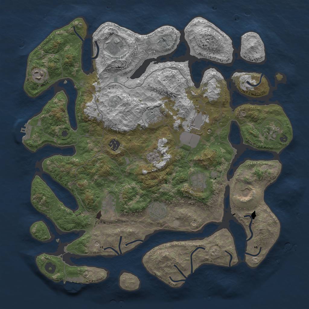 Rust Map: Procedural Map, Size: 4200, Seed: 1641479622, 16 Monuments