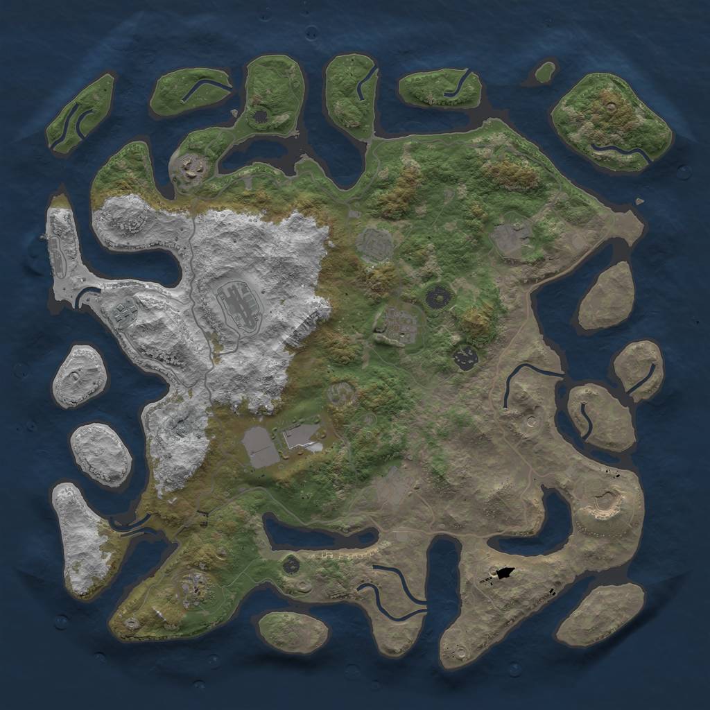 Rust Map: Procedural Map, Size: 4500, Seed: 13800, 15 Monuments