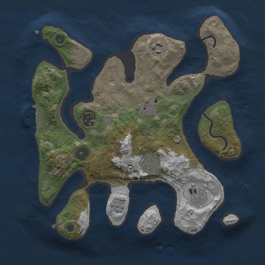 Rust Map: Procedural Map, Size: 3000, Seed: 1080523910, 10 Monuments