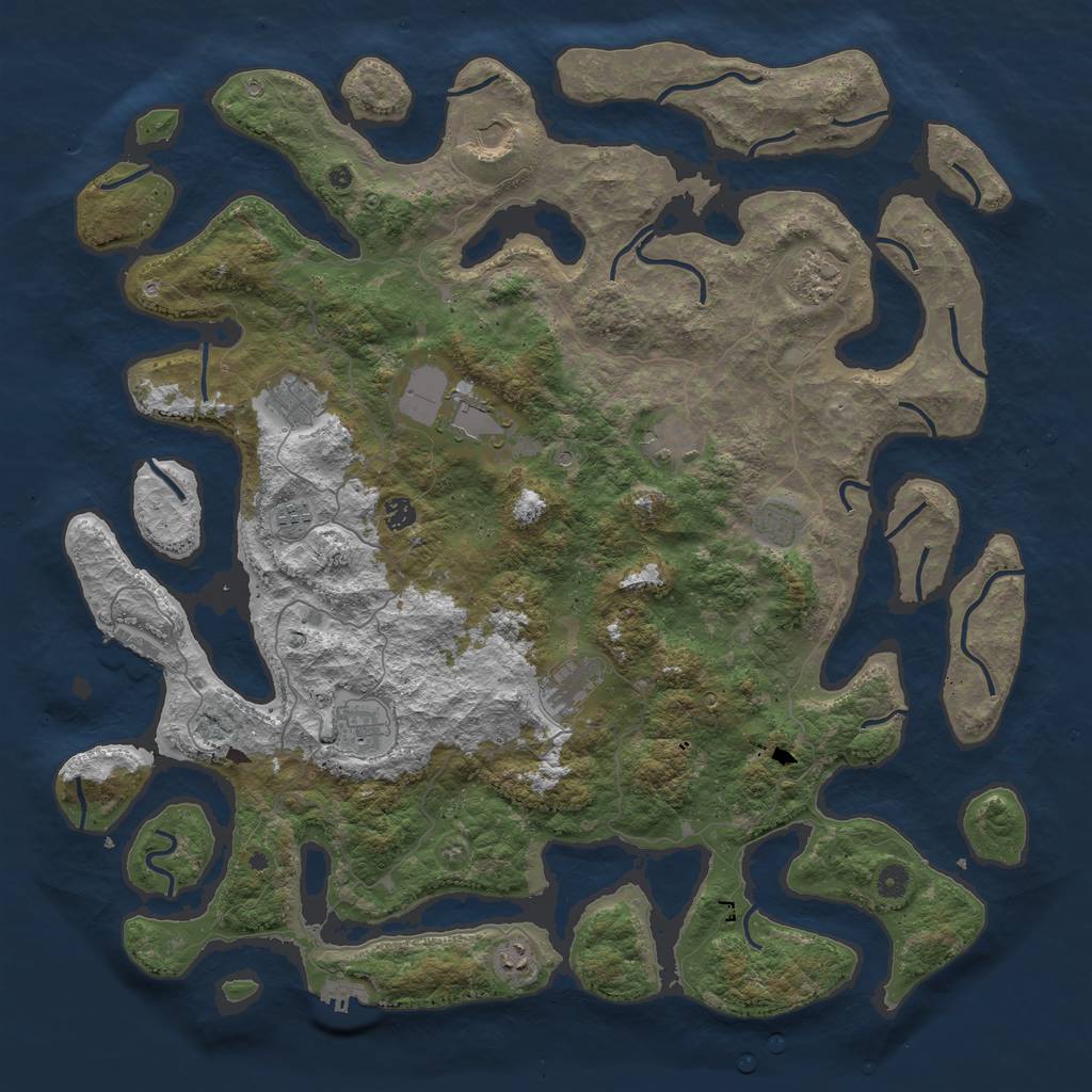 Rust Map: Procedural Map, Size: 5000, Seed: 1189634862, 16 Monuments