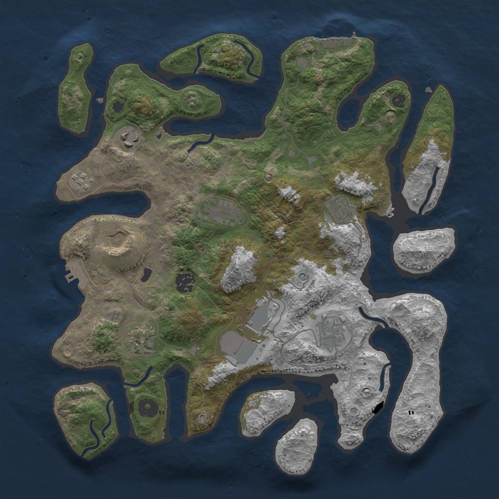 Rust Map: Procedural Map, Size: 3750, Seed: 7548965, 14 Monuments