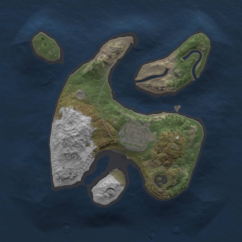 Rust Map: Procedural Map, Size: 1800, Seed: 515854656, 3 Monuments