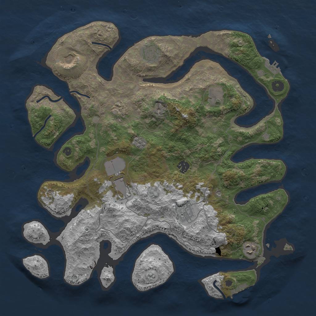 Rust Map: Procedural Map, Size: 4000, Seed: 9172631, 14 Monuments