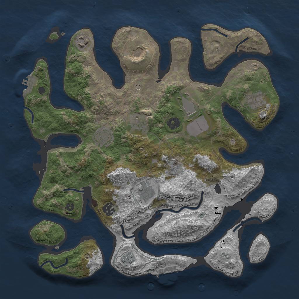 Rust Map: Procedural Map, Size: 3600, Seed: 903582519, 14 Monuments