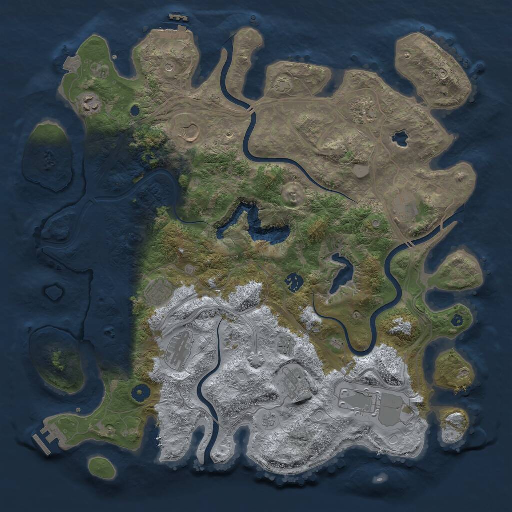 Rust Map: Procedural Map, Size: 4250, Seed: 9123174, 16 Monuments