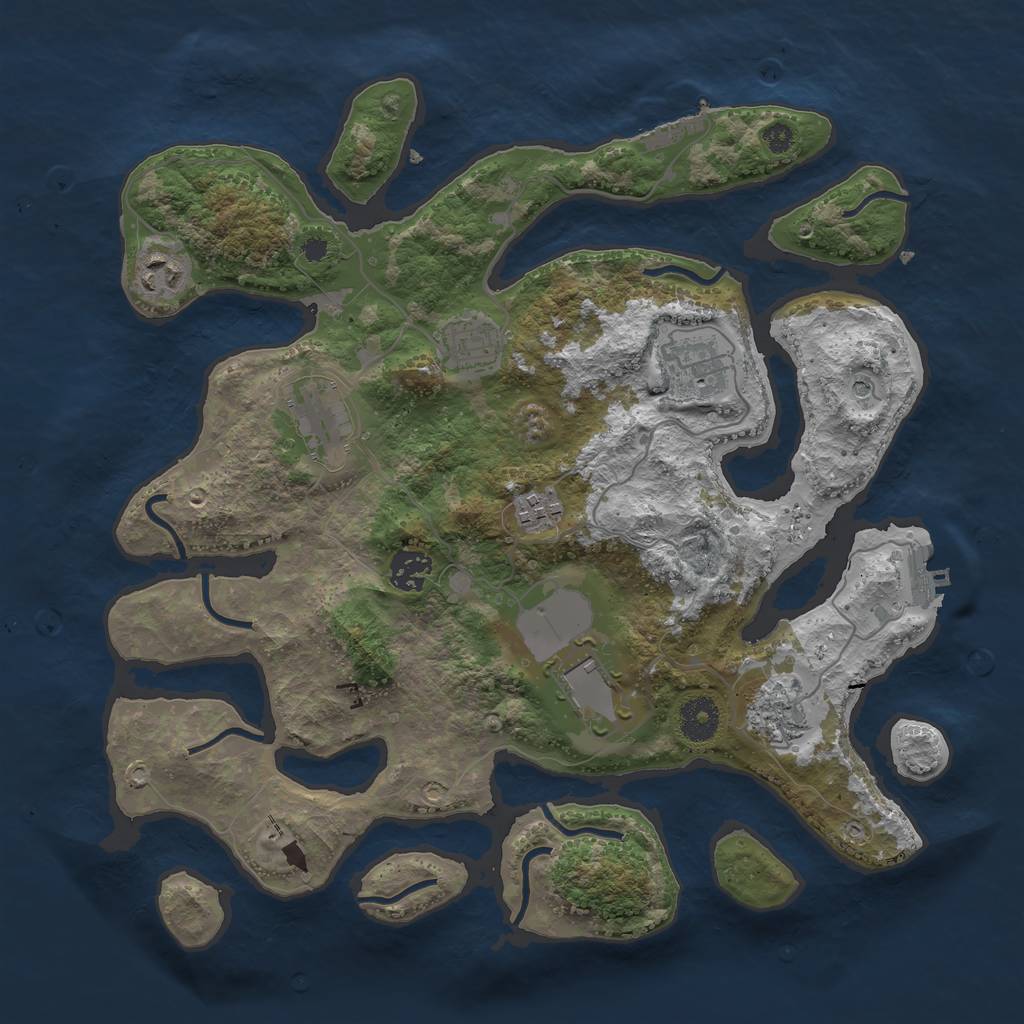 Rust Map: Procedural Map, Size: 3600, Seed: 1506315940, 13 Monuments