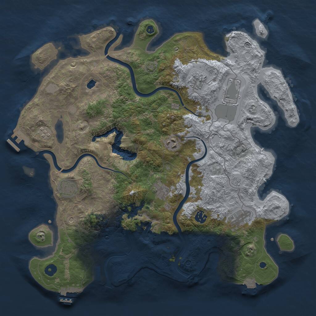 Rust Map: Procedural Map, Size: 4000, Seed: 14353, 14 Monuments
