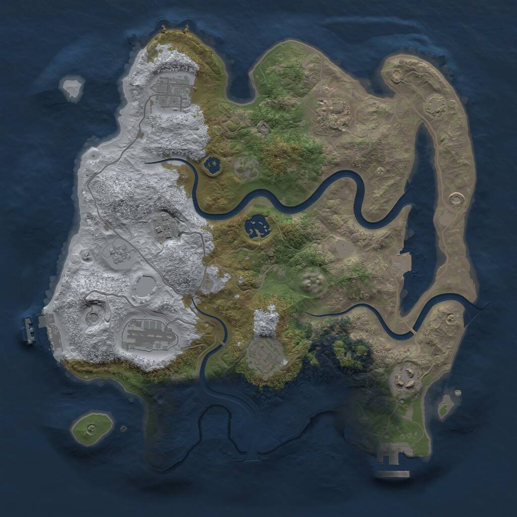 Rust Map: Procedural Map, Size: 3200, Seed: 3200, 13 Monuments